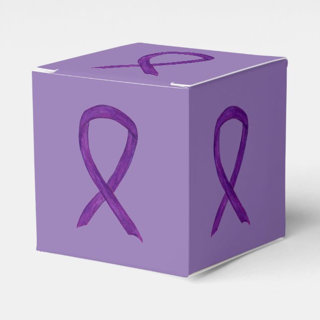 Caja Para Regalos Cinta De Concienciación Púrpura Personalizado Saca (Costado Anverso)