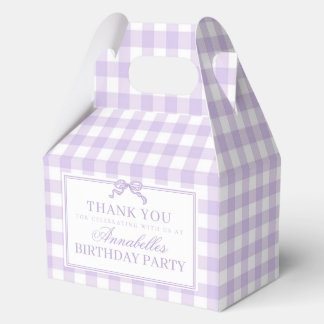 Caja Para Regalos Cinta de Cumpleaños Coquette de Gingham Morado Fav