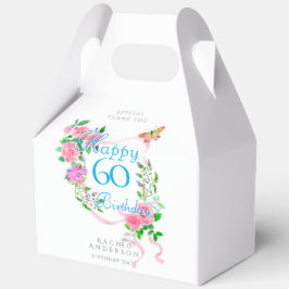 Caja Para Regalos Cinta de rosa rosa para 60 cumpleaños