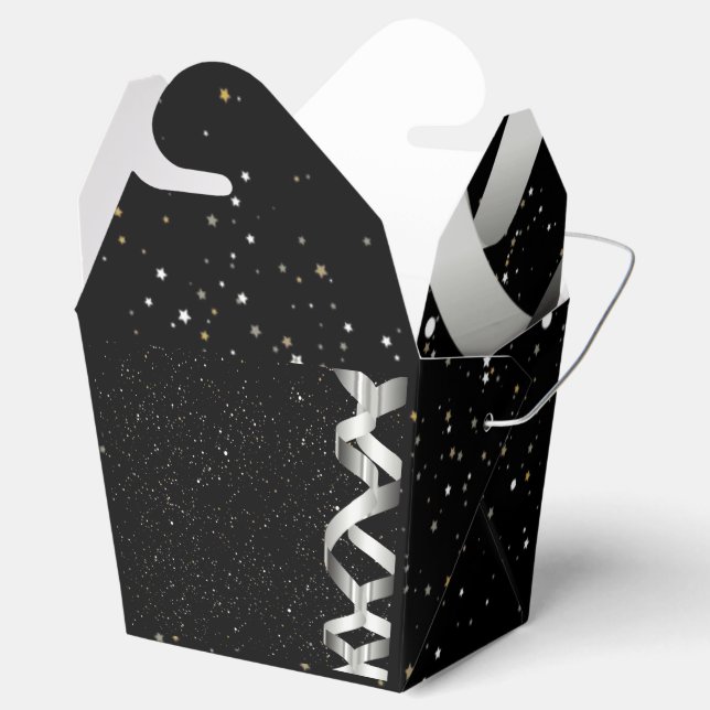 Caja Para Regalos Cinta plateada (Abierto)