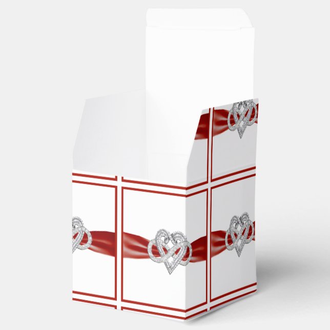 Caja Para Regalos Cinta roja Infinity Heart Favor Box (Abierto)