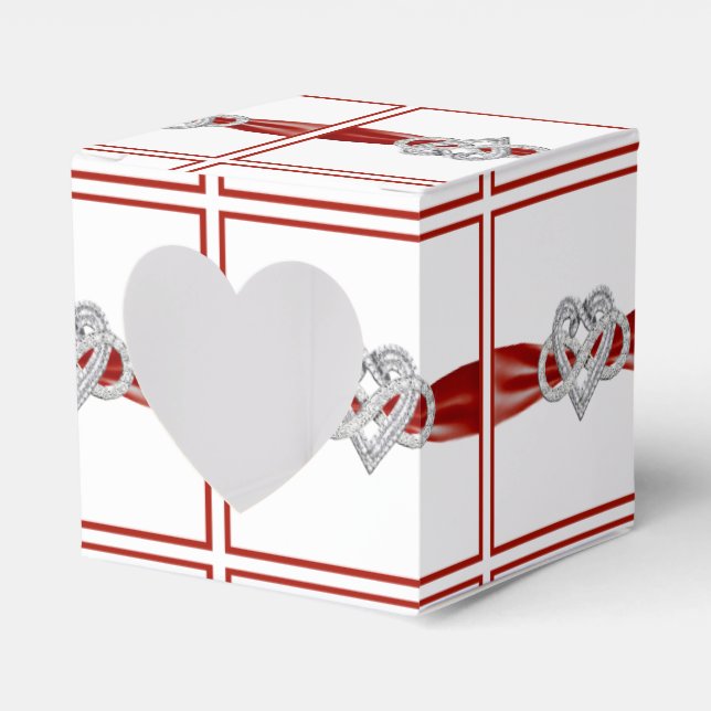 Caja Para Regalos Cinta roja Infinity Heart Favor Box (Anverso)