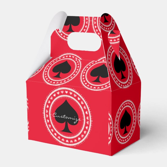 Caja Para Regalos Círculo Corazones Negro Espadas Thunder_Cove (Front Side)