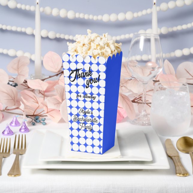 Caja Para Regalos Círculo Patrón Azul Real Despedida de Soltera (Boda)