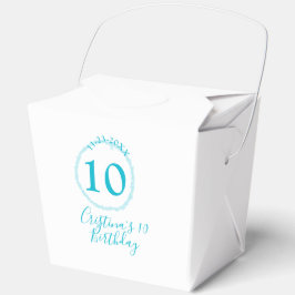 Caja Para Regalos Círculo turquesa. Purpurina redondo 10 años audaz