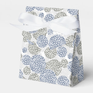 Caja Para Regalos Círculos con huella de piel de leopardo gris y azu