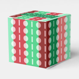 Caja Para Regalos Círculos de navidades en franjas Clásica Roja y Ve