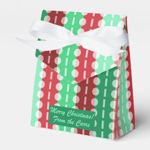 Caja Para Regalos Círculos de navidades en franjas de carpas rojas y