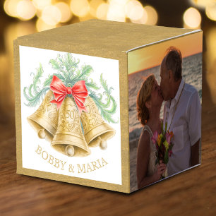 Caja Para Regalos Círculos dorados arco rojo 50 aniversario boda