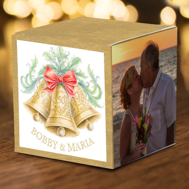 Caja Para Regalos Círculos dorados arco rojo 50 aniversario boda (Subido por el creador)