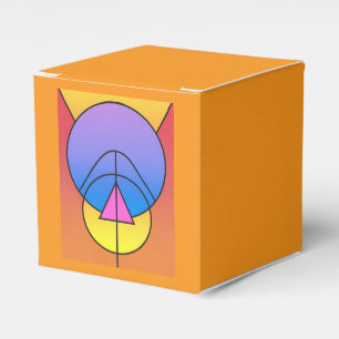 Caja Para Regalos Círculos geométricos abstractos Línea Colorida