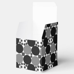 Caja Para Regalos Círculos monocromos: negro blanco y gris abstracto