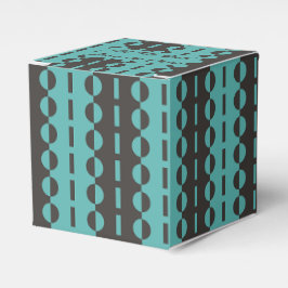 Caja Para Regalos Círculos sobre rayas - Carbón Aqua Azul Clásico