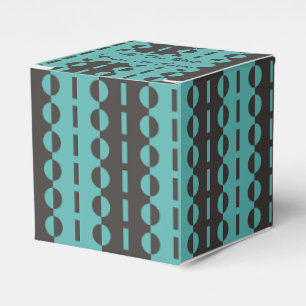 Caja Para Regalos Círculos sobre rayas - Carbón Aqua Azul Clásico