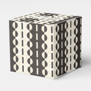 Caja Para Regalos Círculos sobre rayas - Clásico de carbón y crema
