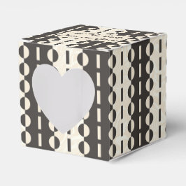 Caja Para Regalos Círculos sobre rayas - Corazón de carbón crema
