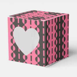 Caja Para Regalos Círculos sobre rayas - Corazón de carbón y rosa