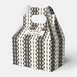Caja Para Regalos Círculos sobre rayas - Gable de carbón crema