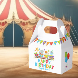 Caja Para Regalos Circus Animals Entrenan en Fiesta de cumpleaños a