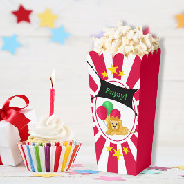 Caja Para Regalos Circus Animals Rojo y Blanco con estrellas