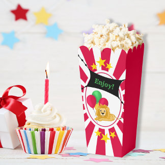 Caja Para Regalos Circus Animals Rojo y Blanco con estrellas