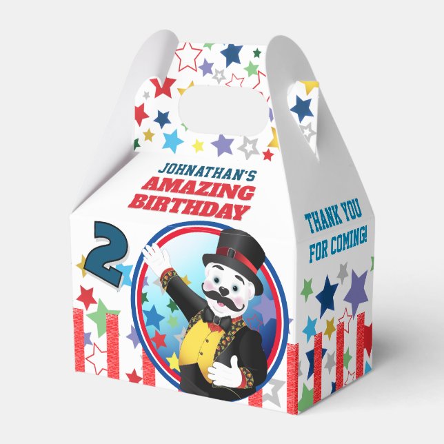 Caja Para Regalos Circus Polar Bear Ringmaster Favor Boxes (Front Side)