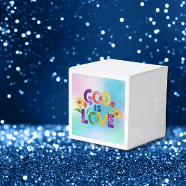 Caja Para Regalos Cita espiritual de la Biblia Dios es amor Flor col