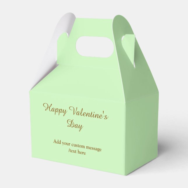 Caja Para Regalos Citrus green brown happy Valentine's day simple  (Front Side)