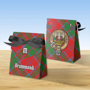 Caja Para Regalos Clan Drummond Escudo sobre Tartán
