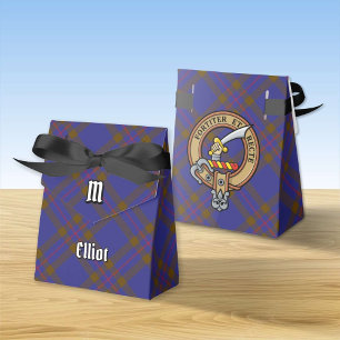 Caja Para Regalos Clan Elliot Escudo sobre el tartán moderno