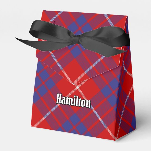 Caja Para Regalos Clan Hamilton Red Tartan Favor Box (Front Side)
