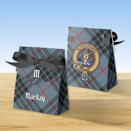 Caja Para Regalos Clan MacKay Escudo sobre Blue Tartán