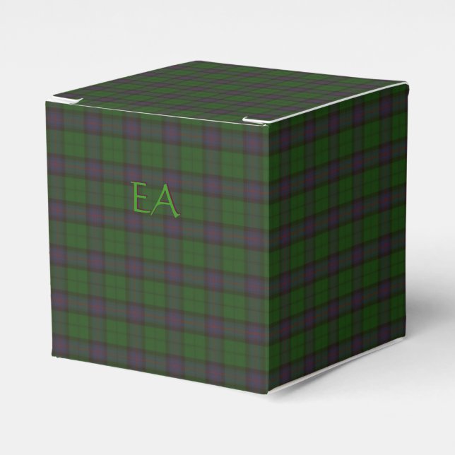 Caja Para Regalos Clan Oficial Armstrong Tartan con sus iniciales (Costado Anverso)