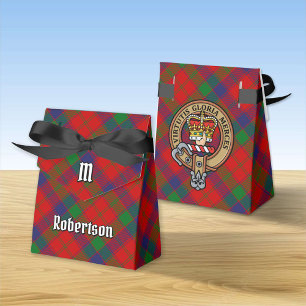 Caja Para Regalos Clan Robertson Escudo sobre Tartán