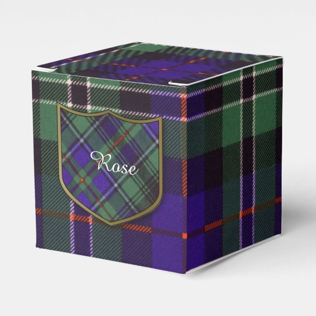 Caja Para Regalos clan Rosa Plaid Scottish tartan (Costado Anverso)