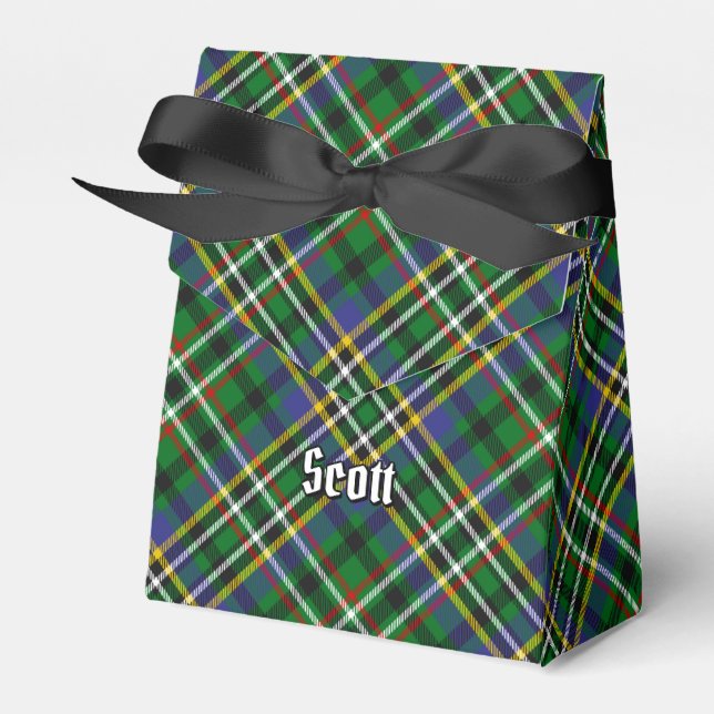 Caja Para Regalos Clan Scott Green Tartan Favor Box (Front Side)