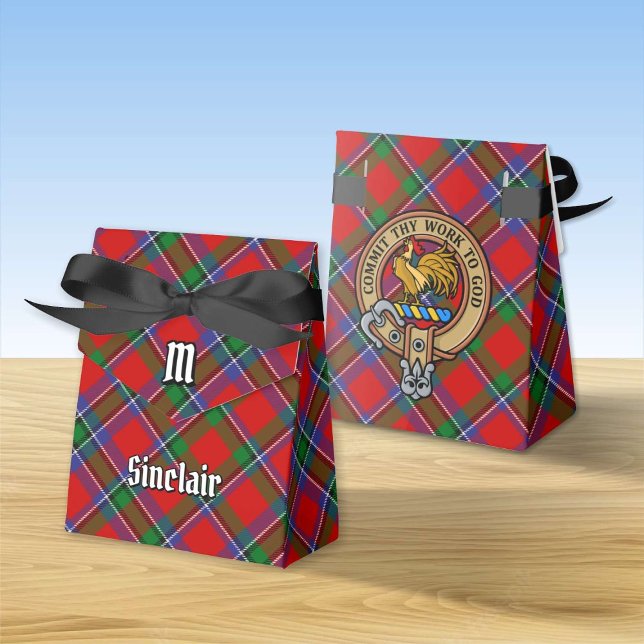 Caja Para Regalos Clan Sinclair Escudo sobre Red Tartán (Subido por el creador)