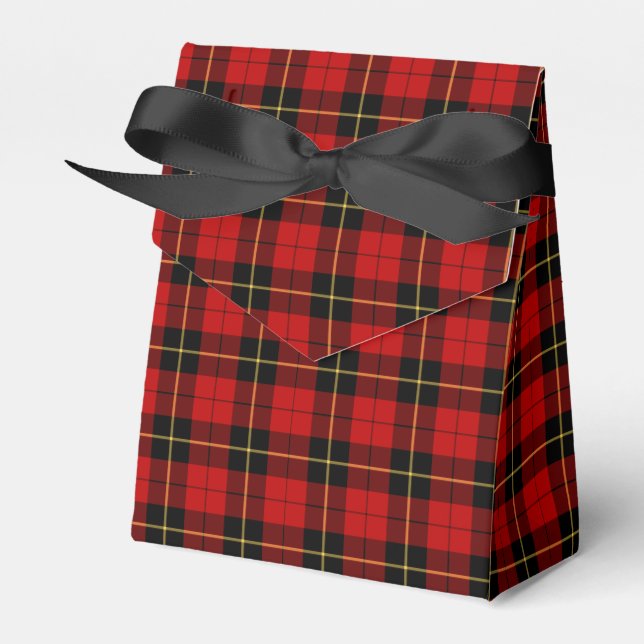 Caja Para Regalos Clan Wallace Red y Black Scottish Tartán (Front Side)