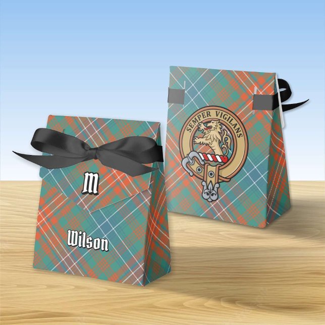 Caja Para Regalos Clan Wilson Escudo sobre el antiguo Tartán (Subido por el creador)