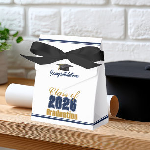 Caja Para Regalos Clase de 2026 Azul Marino Chic Personalizado Gradu
