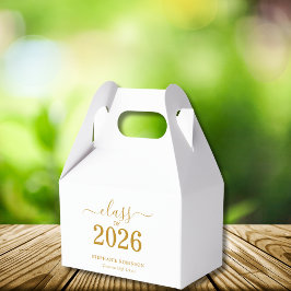 Caja Para Regalos Clase de 2026 Graduación Escritura en Oro  
