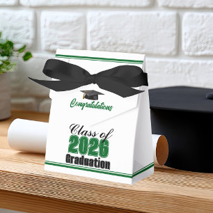 Caja Para Regalos Clase de 2026 Verde Chic Regalo de Graduación Pers
