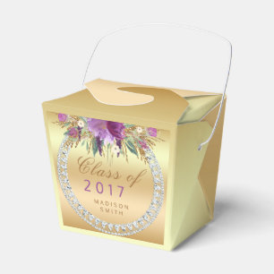 Caja Para Regalos Clase de oro púrpura de 2017 del purpurina