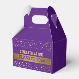 Caja Para Regalos Clase personalizada Gold Purple Graduate de 2024