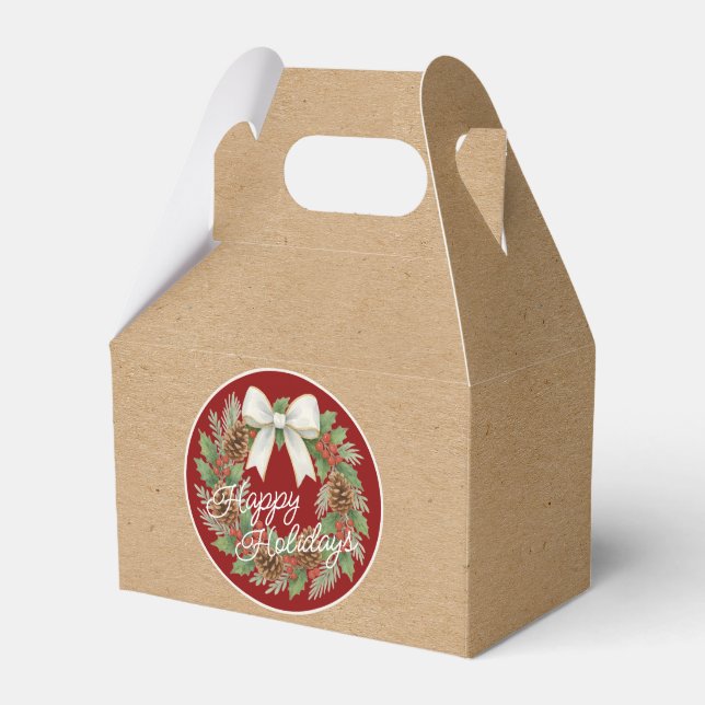 Caja Para Regalos Clásica Guerra de Diciembre con vacaciones en arco (Front Side)