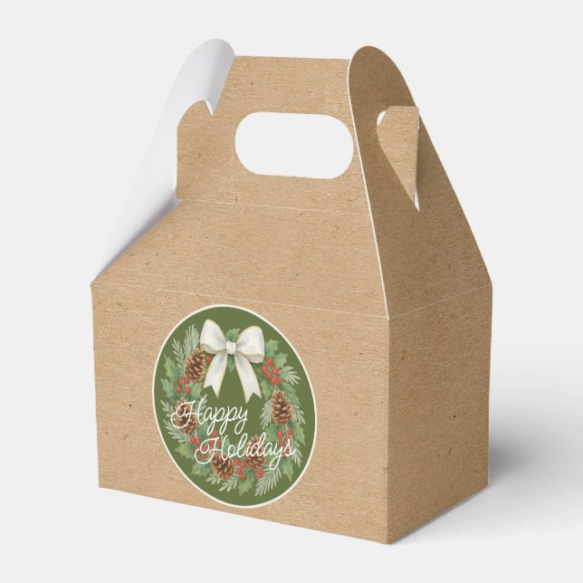 Caja Para Regalos Clásica Guerra de Diciembre con vacaciones en arco (Front Side)