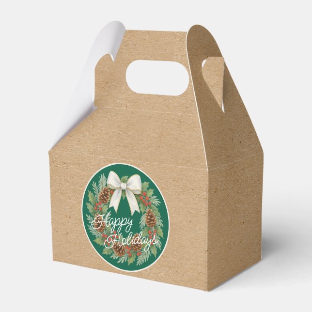 Caja Para Regalos Clásica Guerra de Diciembre con vacaciones en arco (Front Side)