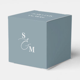 Caja Para Regalos Clásico Ampersand de Bodas en Azul con Letra Monog