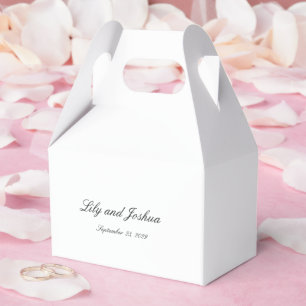 Caja Para Regalos Clásico Boda Intemporal en Blanco y Negro