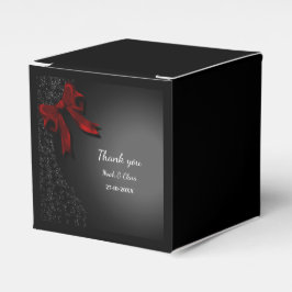 Caja Para Regalos Clásico de Bow Rojo Sencillo y Elegante
